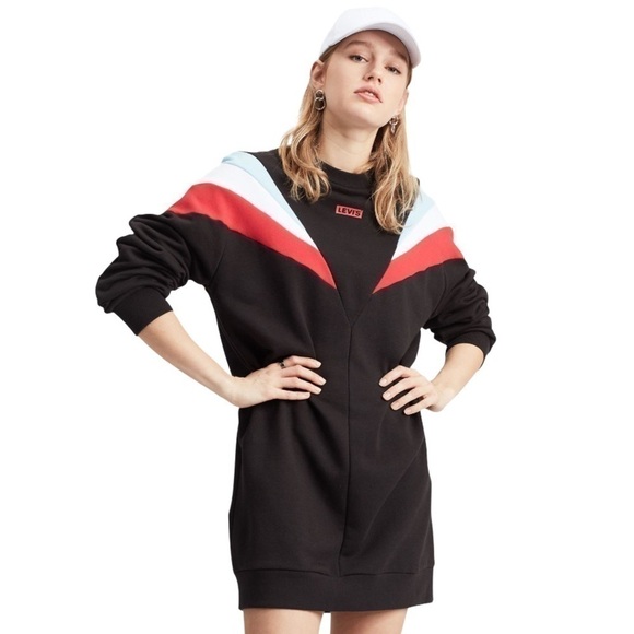 LEVI'S striped shoulder sweater dress - Picture 1 of 14